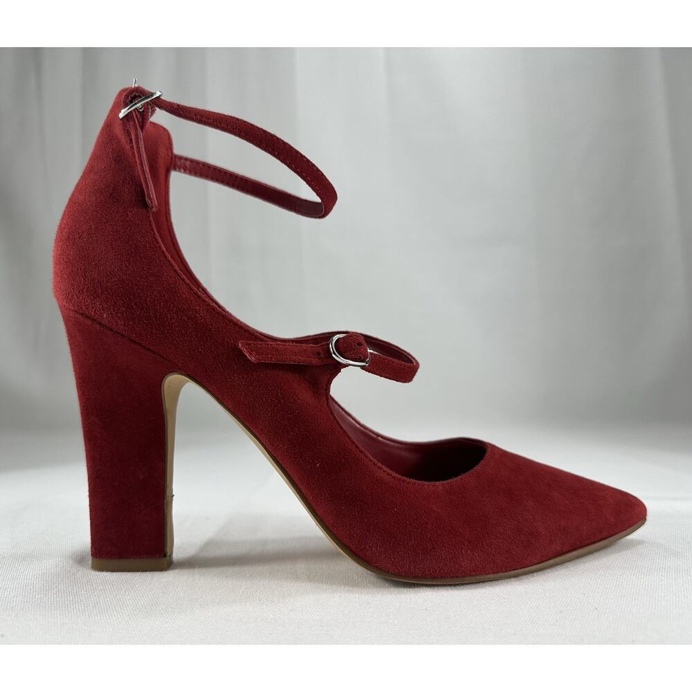 MARC FISHER RED SUEDE Mary Jane Style PUMP SIZE 10M